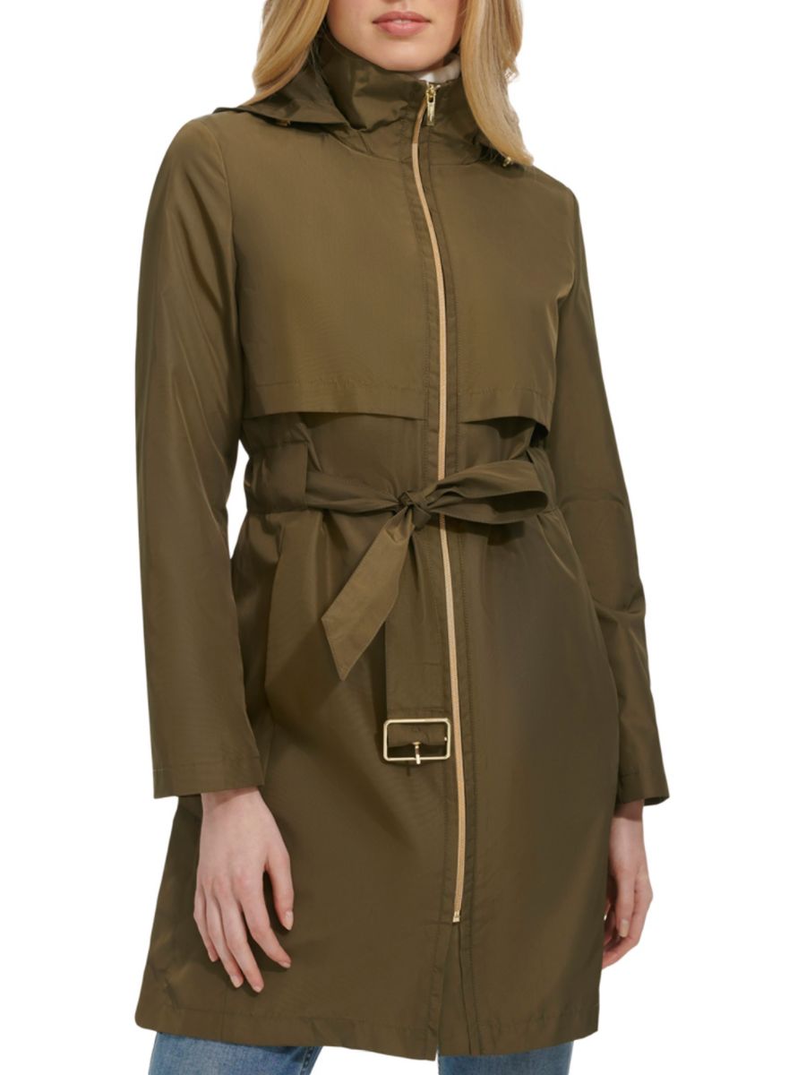 

Упаковываемая куртка-дождевик с поясом Cole Haan, оливковый, Зеленый, Упаковываемая куртка-дождевик с поясом Cole Haan, оливковый