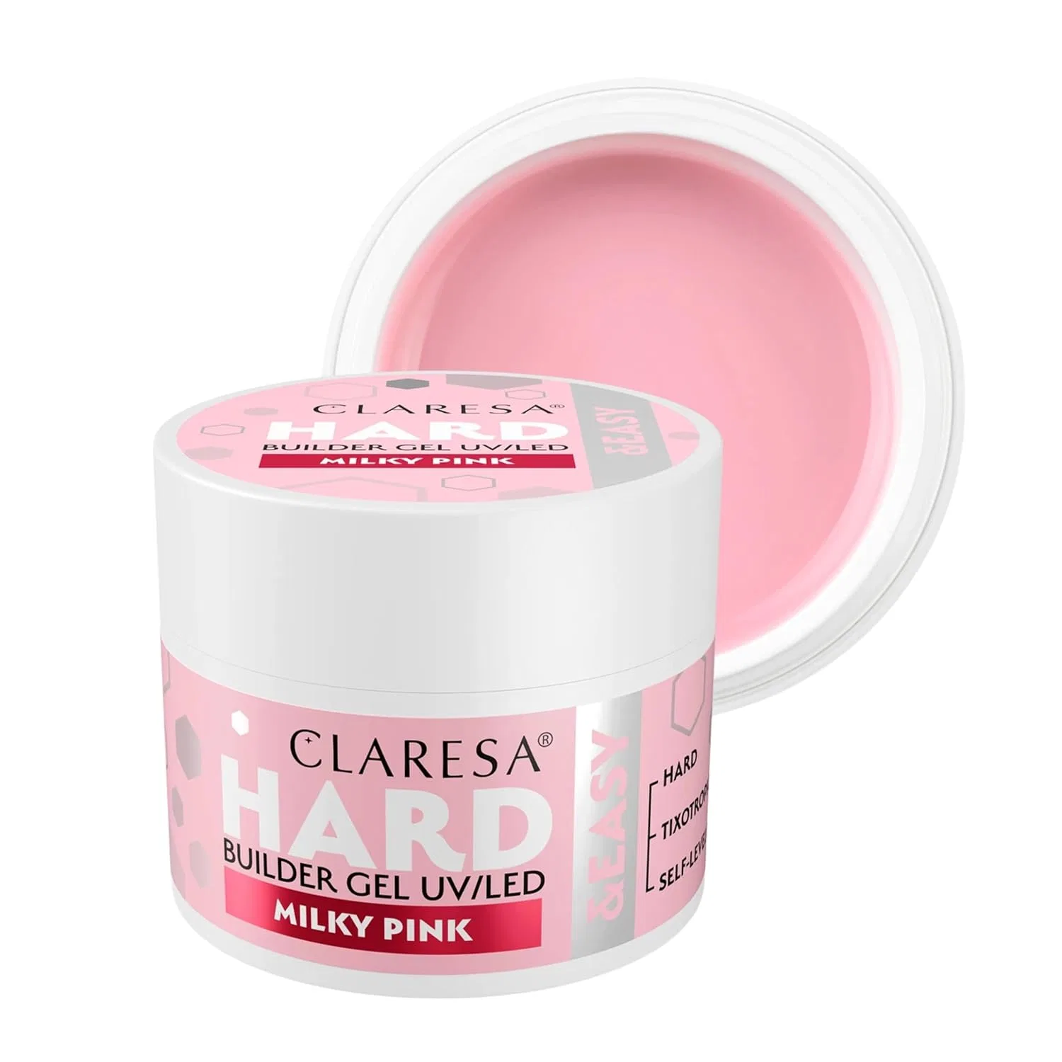 Строительный гель для ногтей CLARESA HARD&EASY Milky Pink, 12 г Claresa, Milky Pink