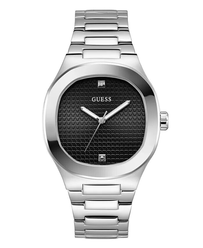 

Мужские аналоговые серебристые часы из нержавеющей стали, 42 мм GUESS, серый