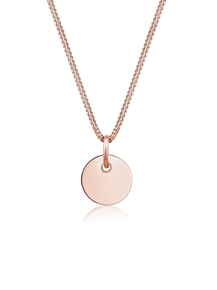 

Elli Колье из серебра 925 пробы с кругом, геометрическим узором и диском в оправе из розового золота