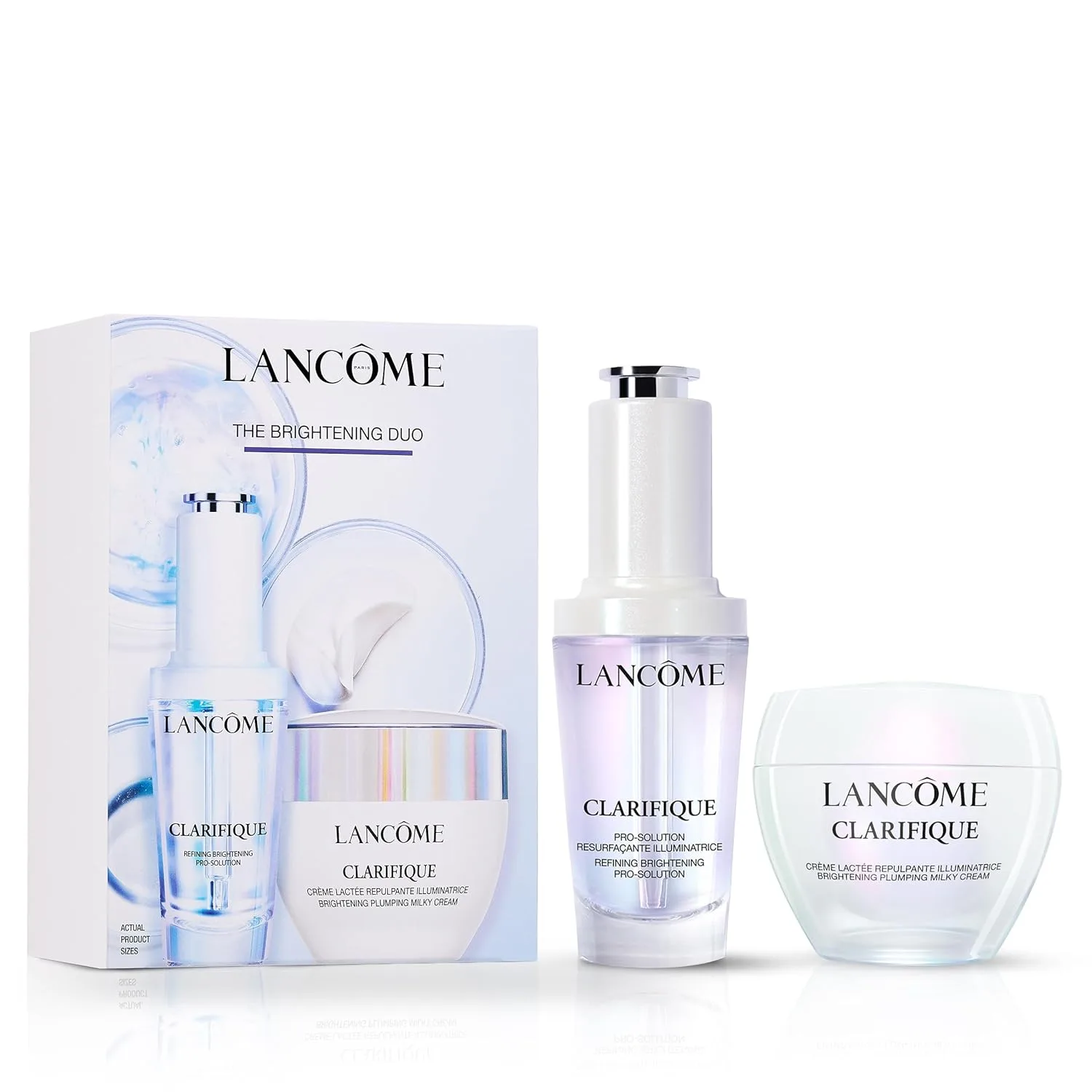 Lancôme Clarifique Brightening Duo Gift Set - Limited Edition - Pro-Solution Serum 30 мл & Plumping Milky Cream 50 мл - против темных пятен и следов акне - набор для сияющей кожи