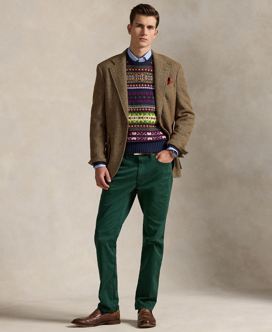 

Мужские брюки Varick Slim Straight из эластичного атласа Polo Ralph Lauren, Vintage Pine