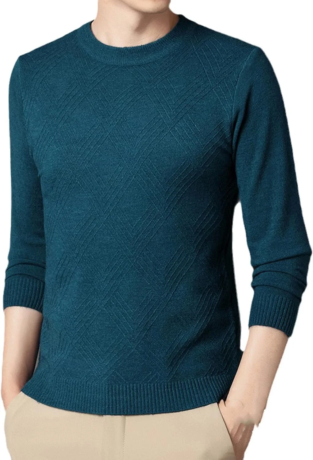 

Мужской свитер-пуловер — молодежный стиль, круглый вырез, длинный рукав CBROOT