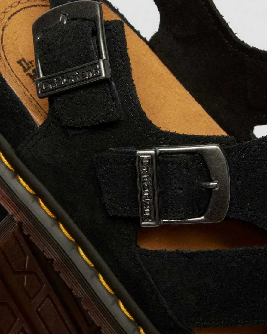 Архивные рыбацкие замшевые сандалии Dr Martens, черный — фото 3