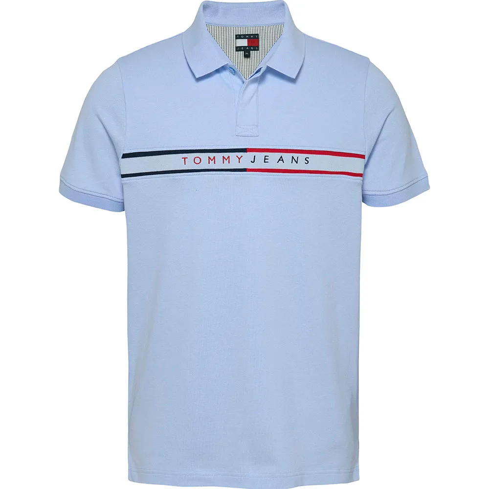 

Поло с коротким рукавом Tommy Jeans Chest Flag Slim Fit, синий