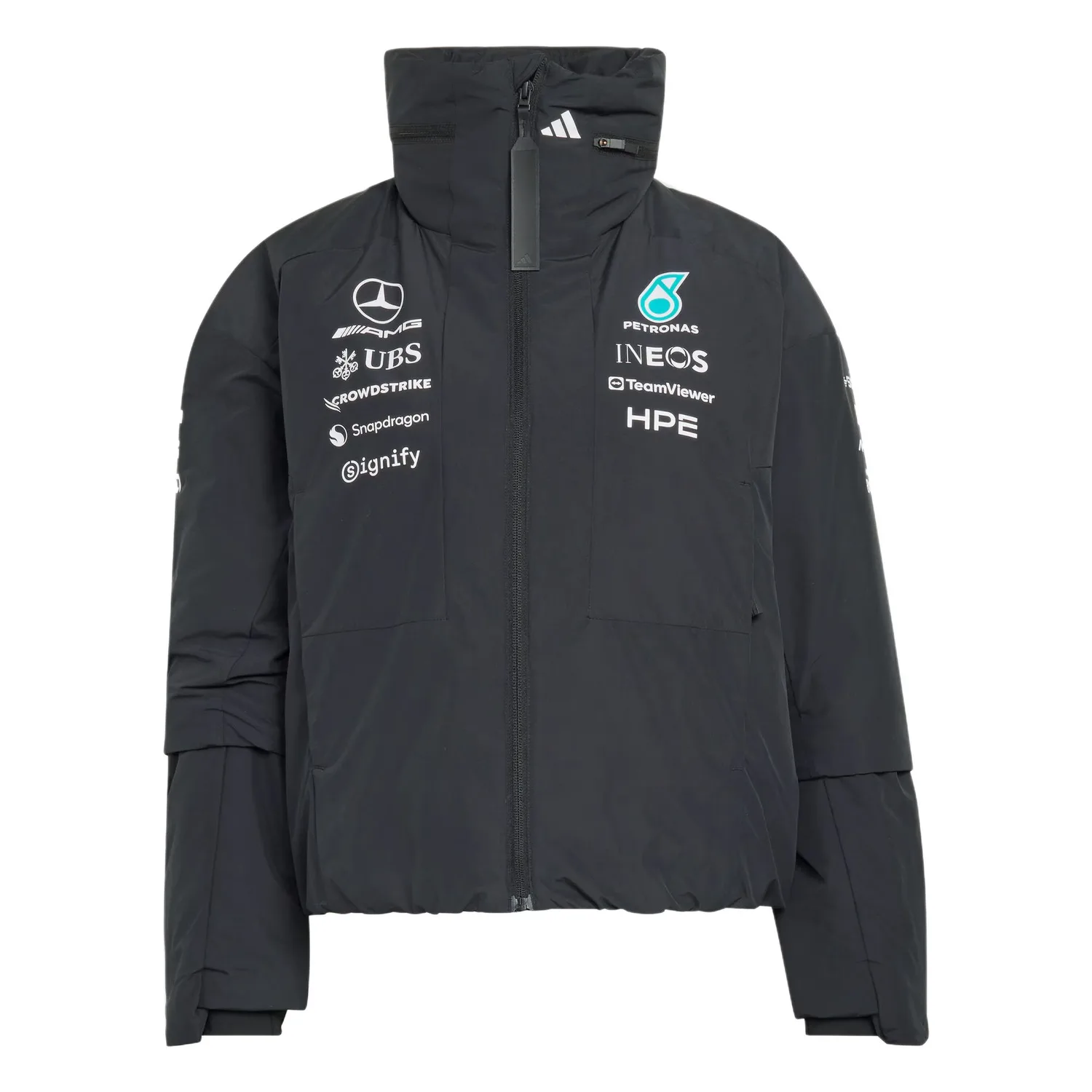 Куртка-пуховик женская mercedes amg petronas formula 1 team Adidas, черный
