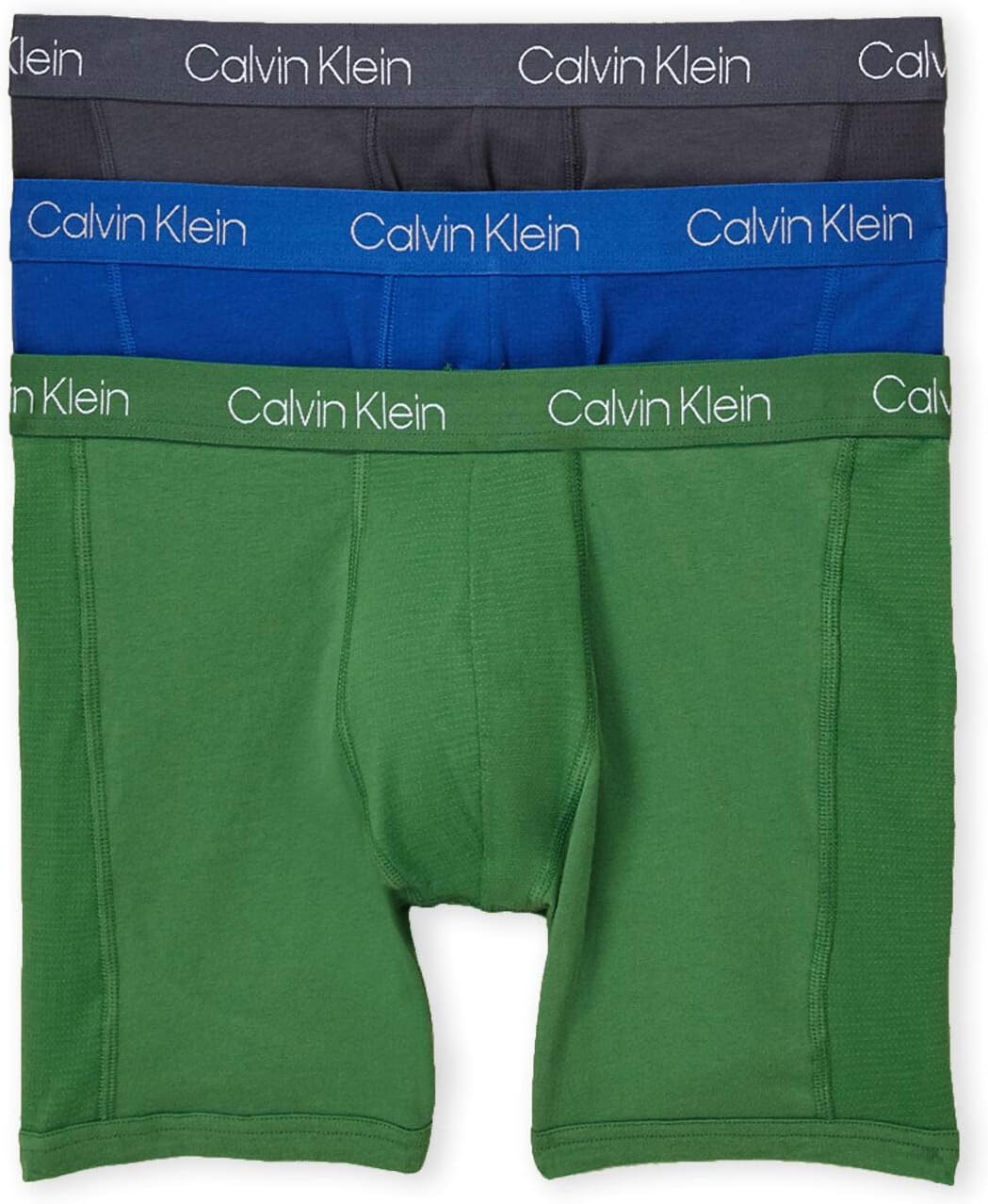 

Мужские дышащие хлопковые сетчатые трусы-боксеры Calvin Klein, 3 шт., Green(Np2181-983)/Grey