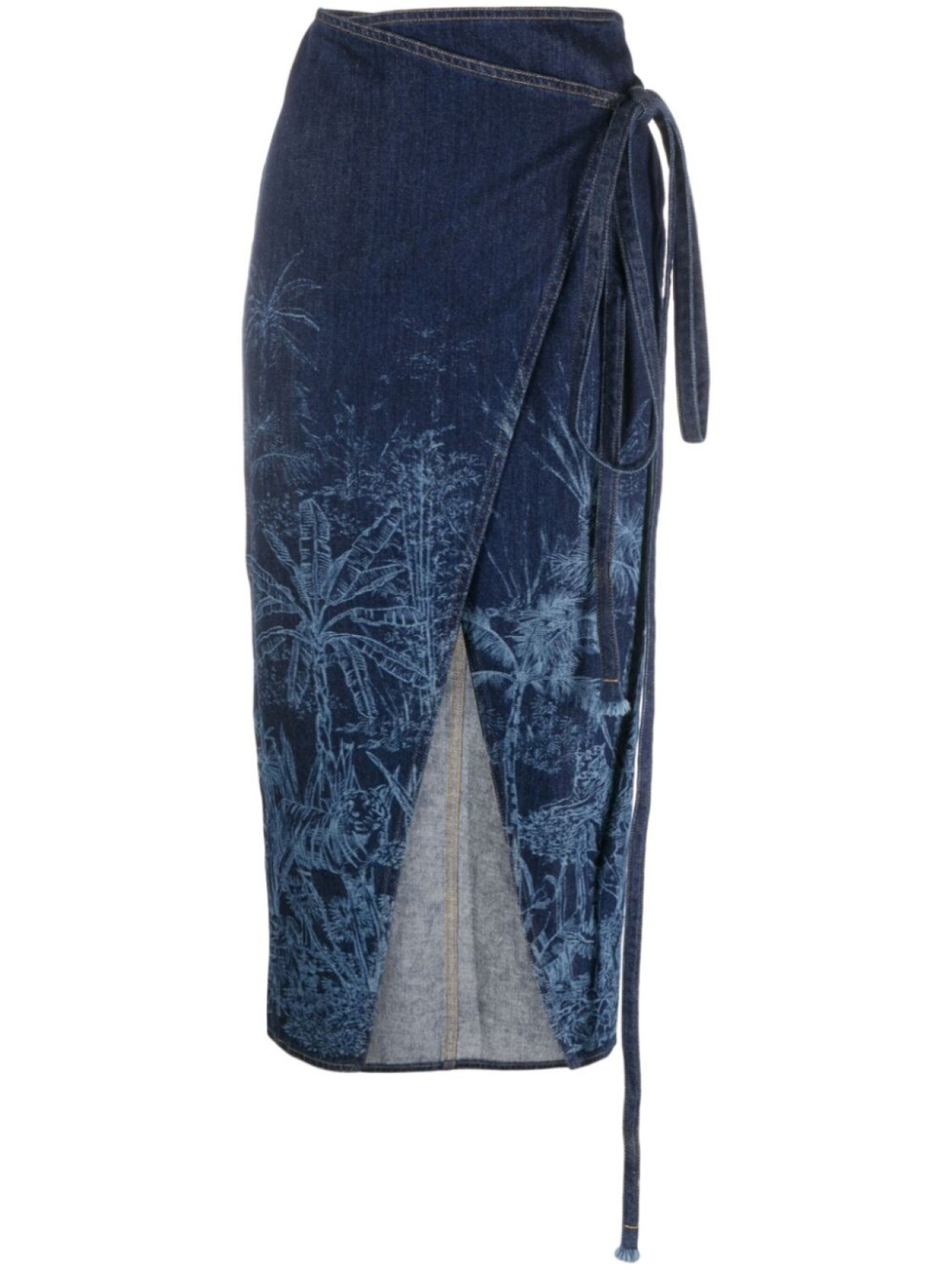 

Alanui джинсовая юбка Jungle Toile de Jouy, синий