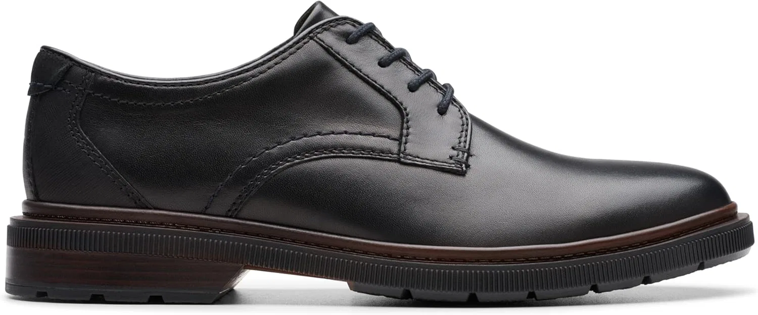 Мужские туфли Clarks Howard Over, Black Leather — фото 2