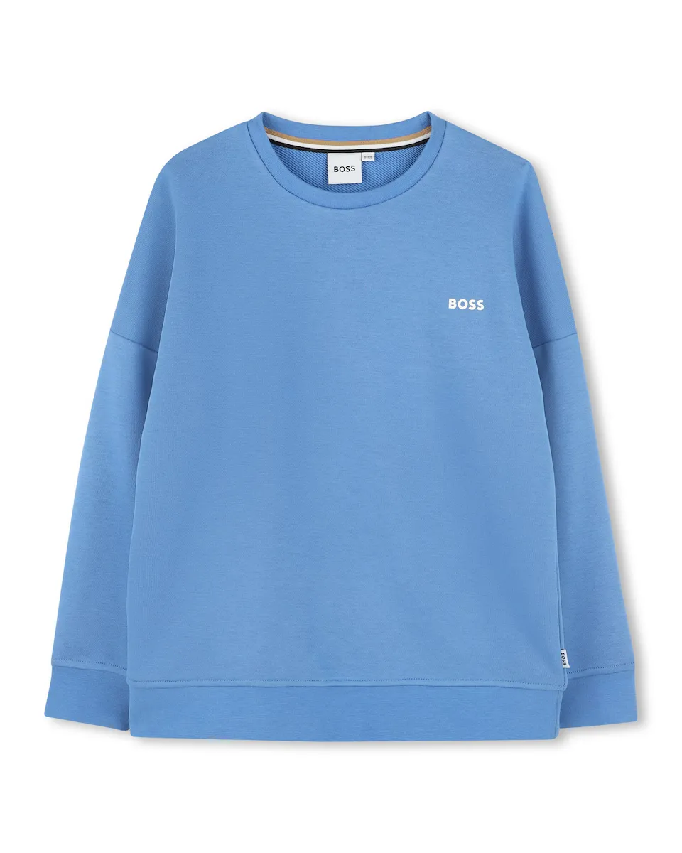 

Синий свитшот для мальчиков с длинными рукавами BOSS Kidswear, бирюзовый