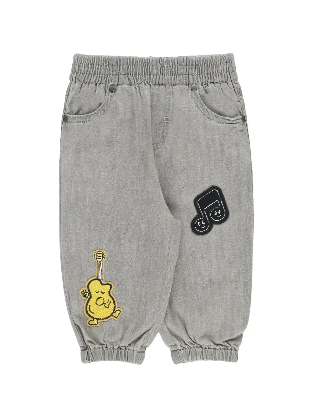 Джинсы с нашивками Stella Mccartney Kids, серый