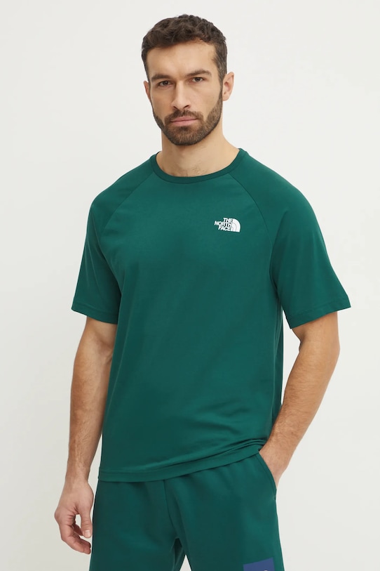 

Хлопковая футболка The North Face, зеленый