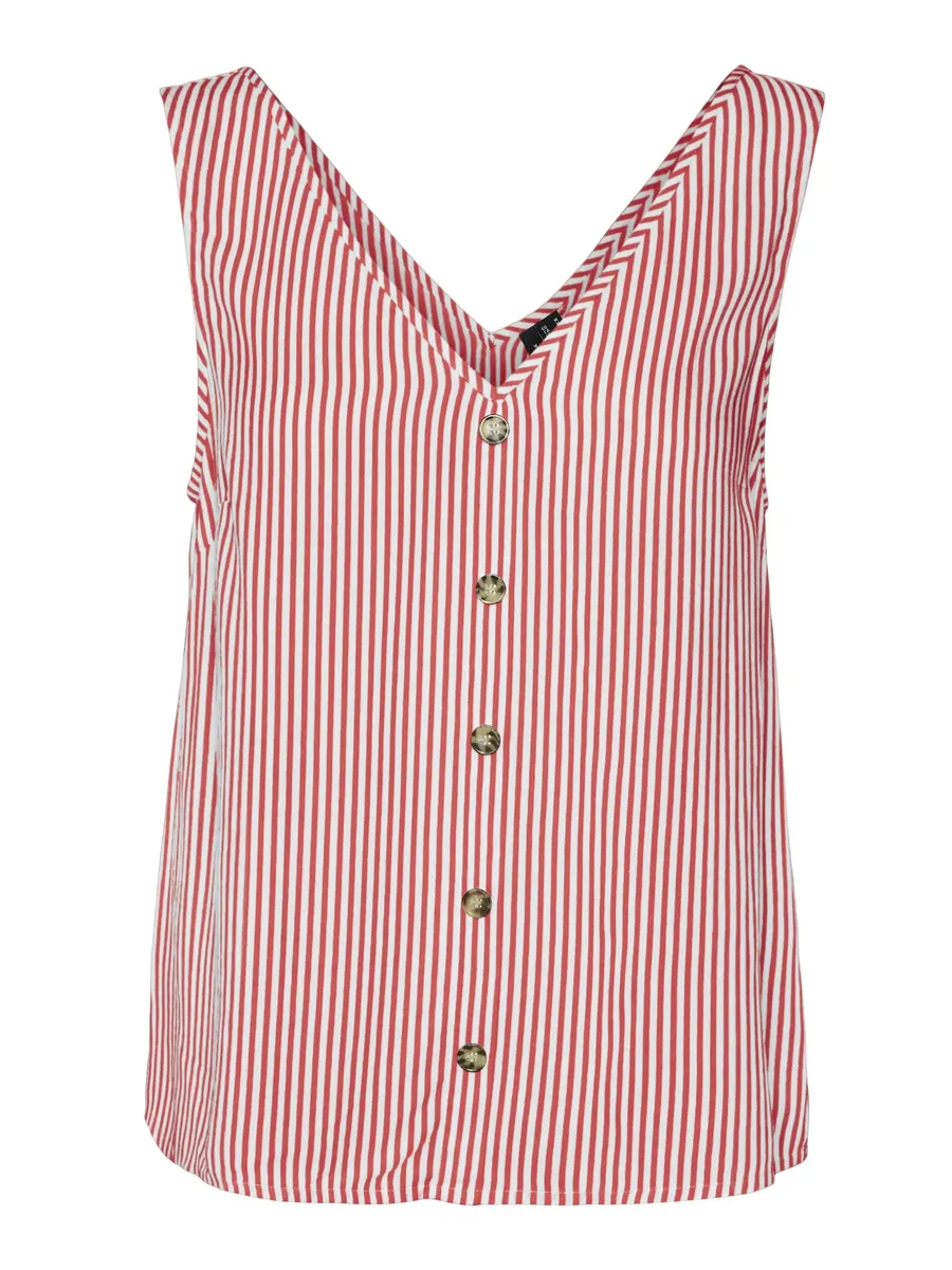 

Топ-рубашка Vero Moda, также с V-образным вырезом сзади, цвет Cayenne Stripes