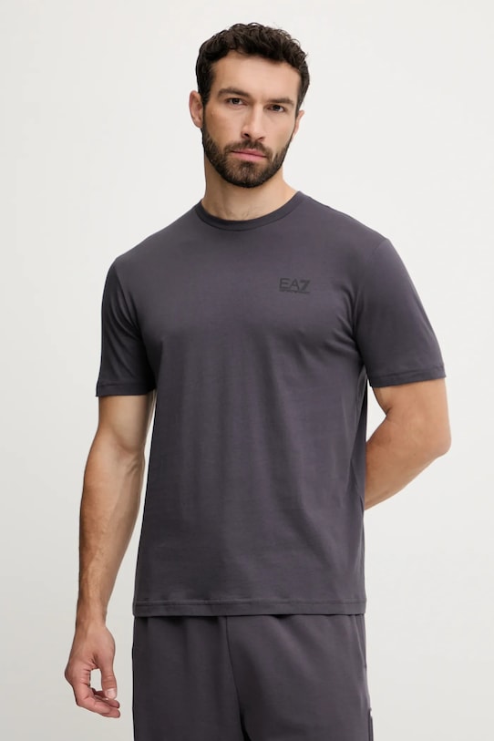 

Хлопковая футболка Ea7 Emporio Armani, серый