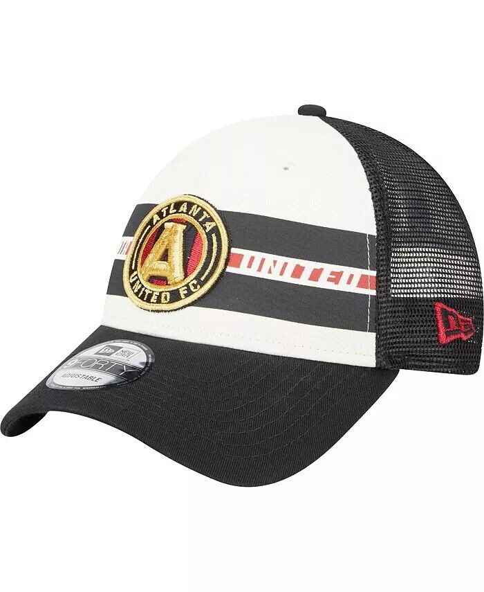 

Мужская бело-черная кепка Atlanta United FC Team Stripes 9FORTY Trucker Snapback New Era, белый
