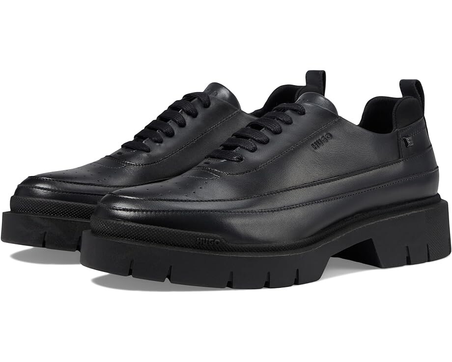 

Оксфорды HUGO Denzel Platform Oxford Shoes, серый