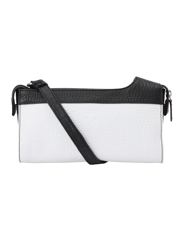 

Сумка через плечо Hirsch из кожи, 25 см, черного и белого цветов VLD VOi Leather Design