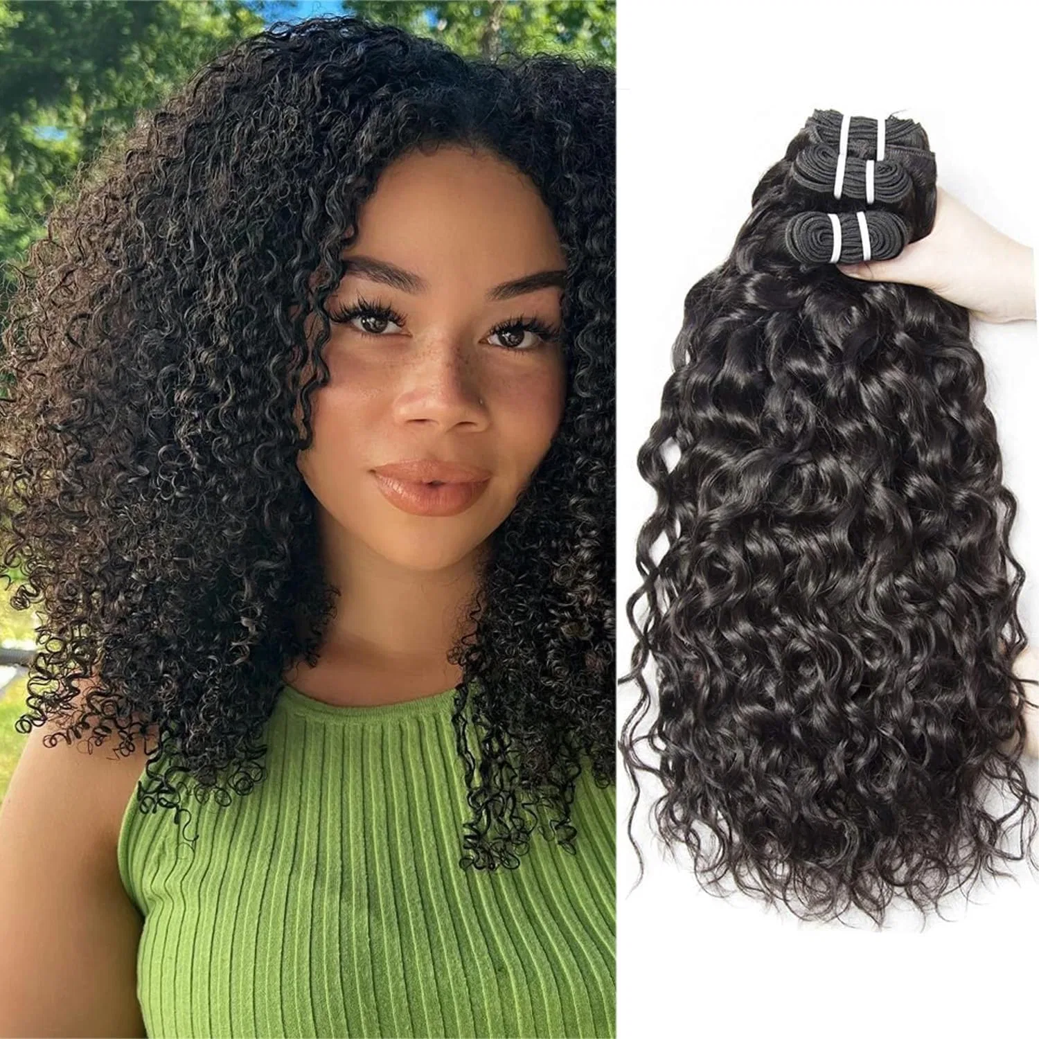 Натуральные вьющиеся волосы для наращивания, 3 пучка Richair, Curly Bundles