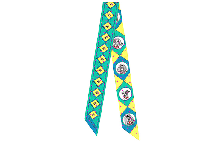 

HERMES Шёлковый шарф Твилли женский зелёный, Green