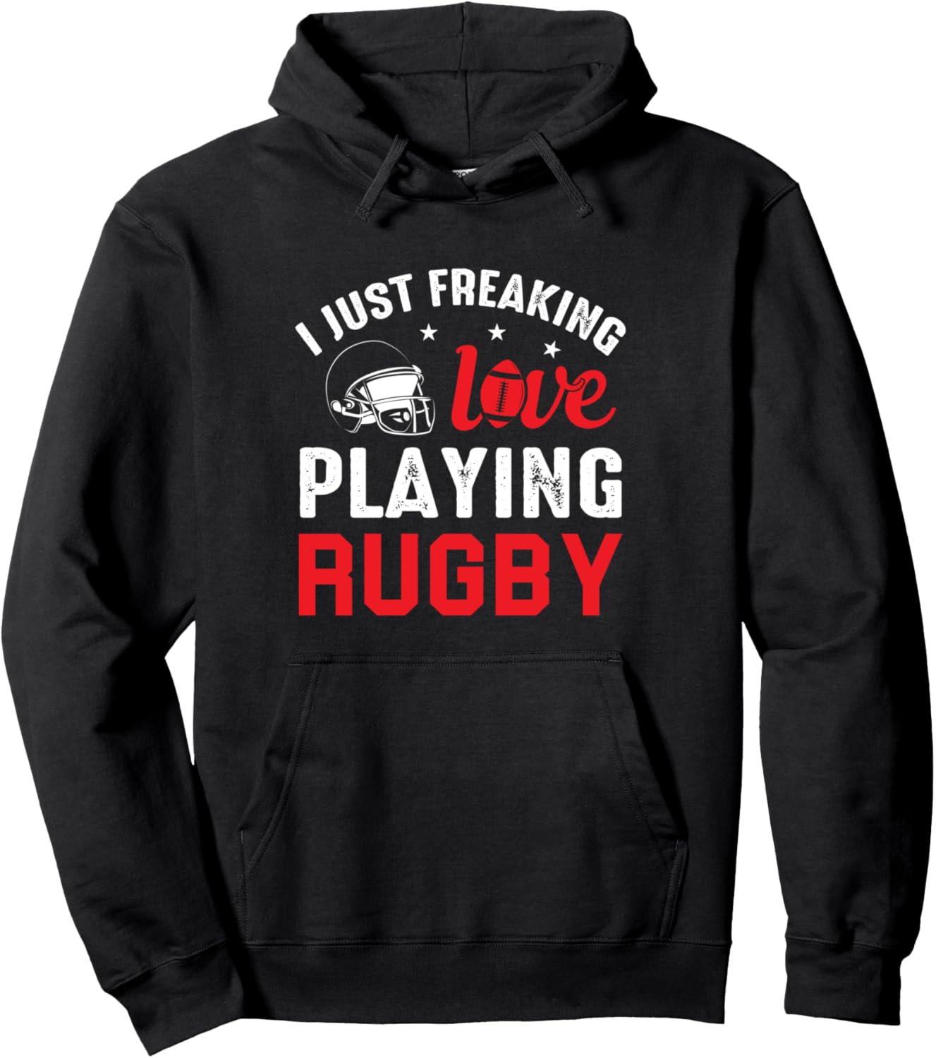 

Я просто обожаю играть в регби - Толстовка с изображением регбиста Rugby Player Rugby Game Rugby Lover, черный