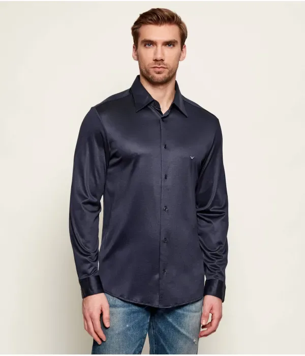 Рубашка slim fit Emporio Armani, темно-синий — фото 3