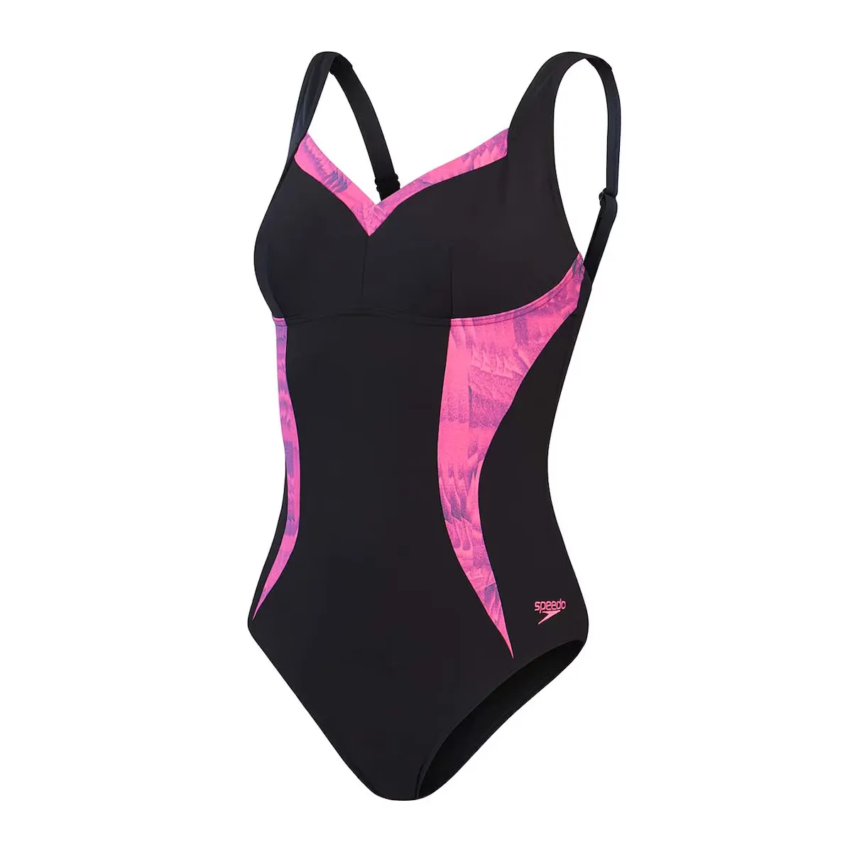 

Женский купальник Speedo с утягивающим принтом LunaElustre, цельный, черный