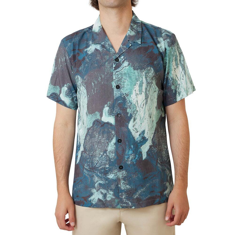 

Precedent Мужская рубашка на пуговицах с короткими рукавами и принтом, цвет Dark Grey Nile