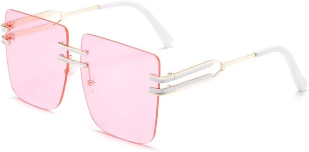 

Большие безободковые солнцезащитные очки для женщин, популярные, с градиентным металлическим покрытием, для активного отдыха на природе, повседневные, с защитой от УФ-излучения TKKTLLT, 4