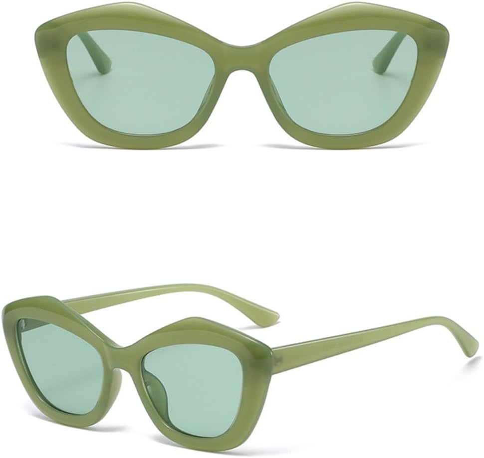 

Женские солнцезащитные очки «кошачий глаз» белого цвета, маленькие, неправильной формы, конфетного оттенка, для путешествий, с защитой от солнца generic, C7 Jelly Green
