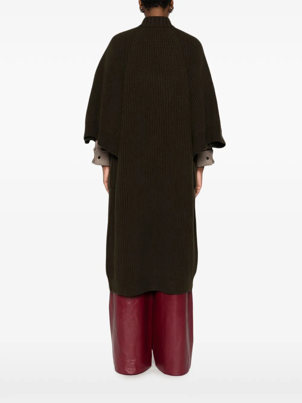 Кардиган-пальто с укороченными рукавами Max Mara, зеленый — фото 4