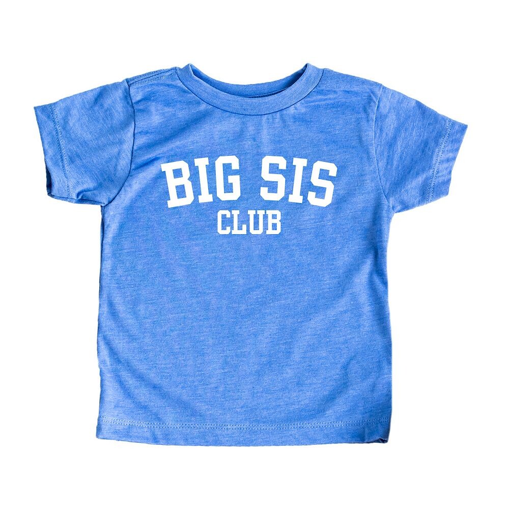 

Футболка с короткими рукавами и рисунком Big Sis Club для малышей The Juniper Shop, цвет Columbia Blue