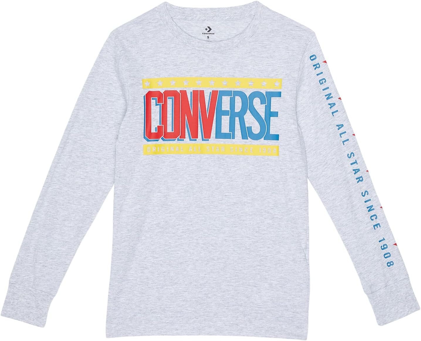 

Футболка Converse Collegiate Mix Up Long Sleeve Tee, цвет Lunar Rock Heather