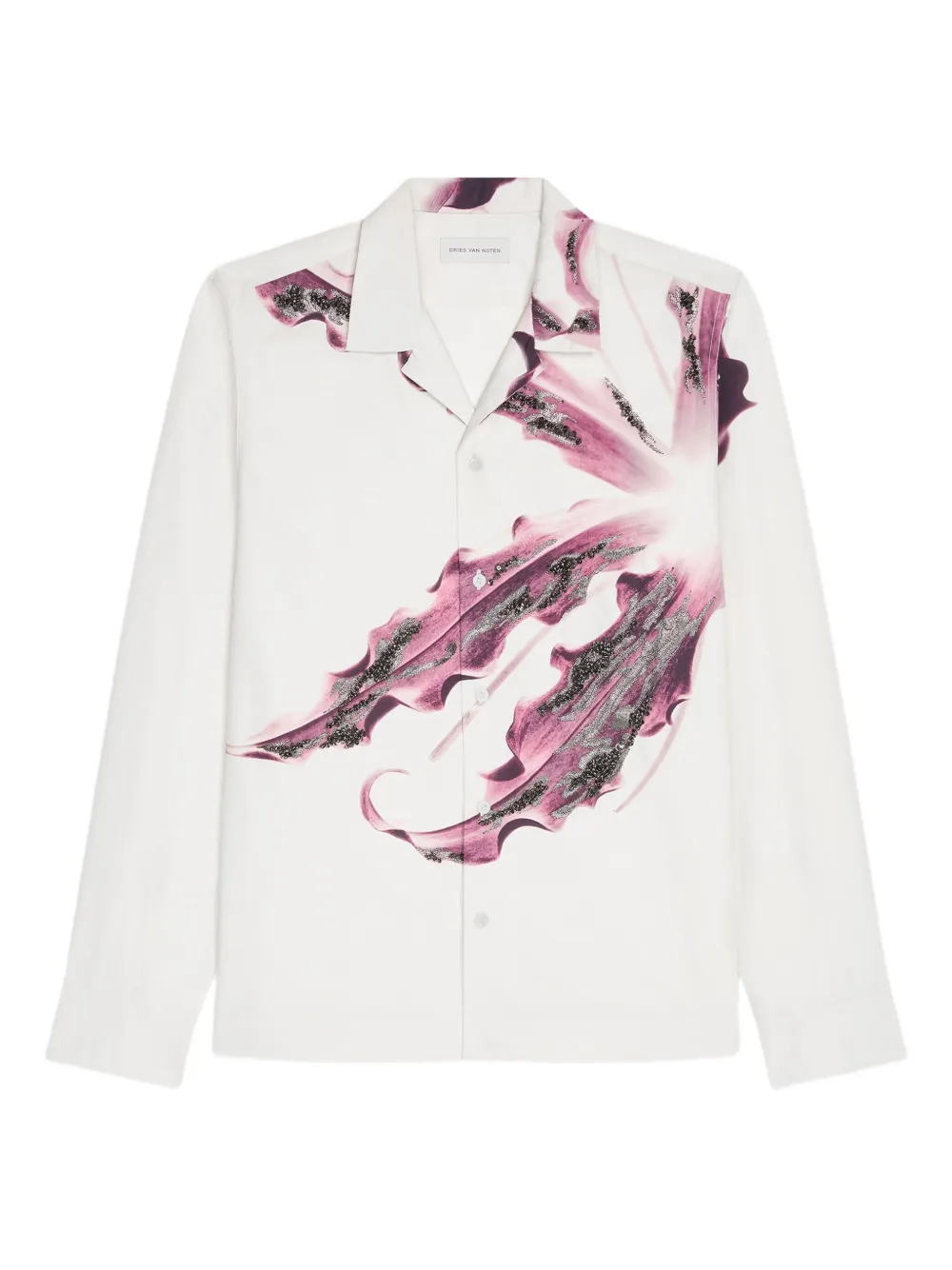 

Рубашка с цветочной вышивкой DRIES VAN NOTEN, белый