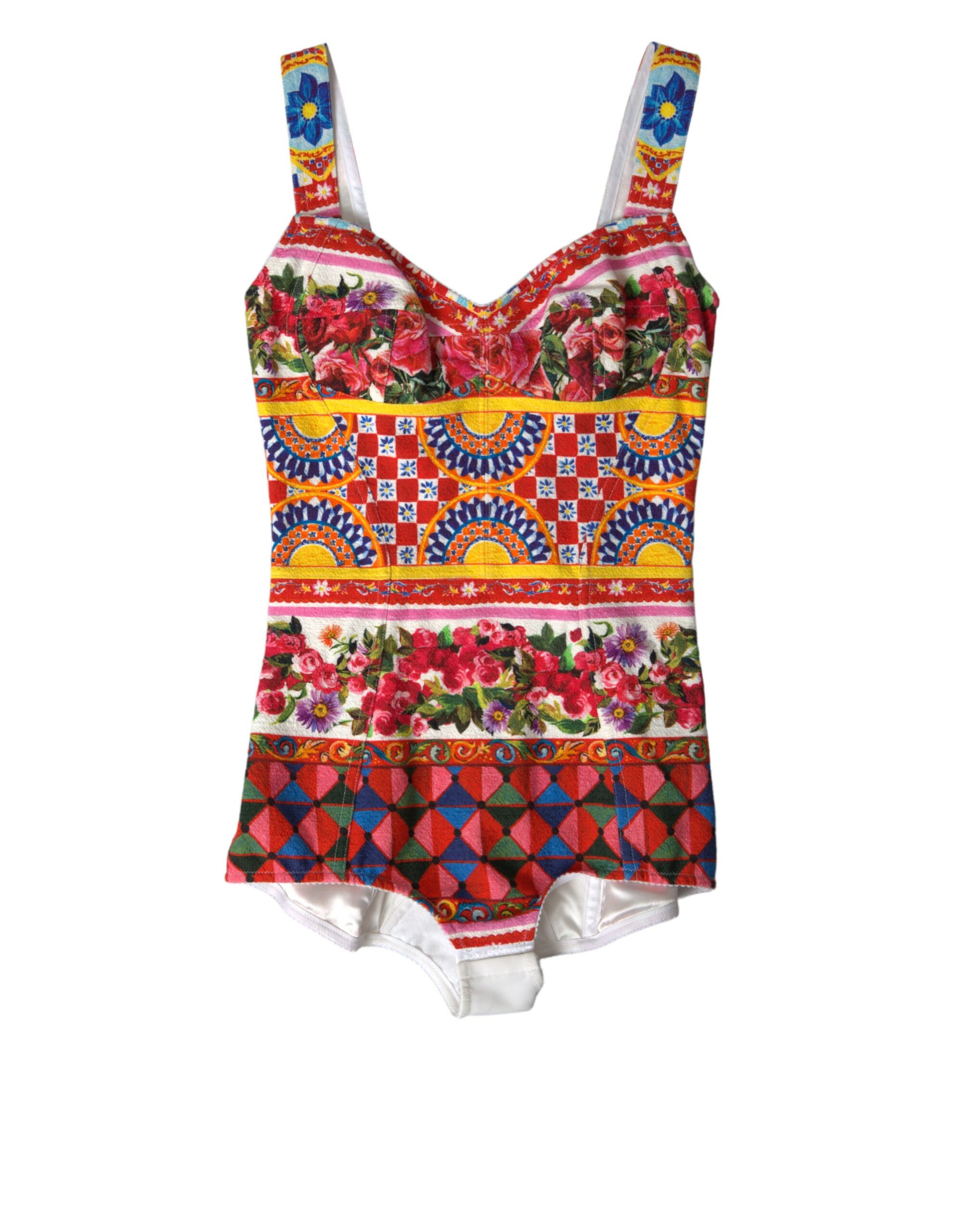 

Шикарный топ-боди без рукавов с принтом Dolce & Gabbana, мультиколор