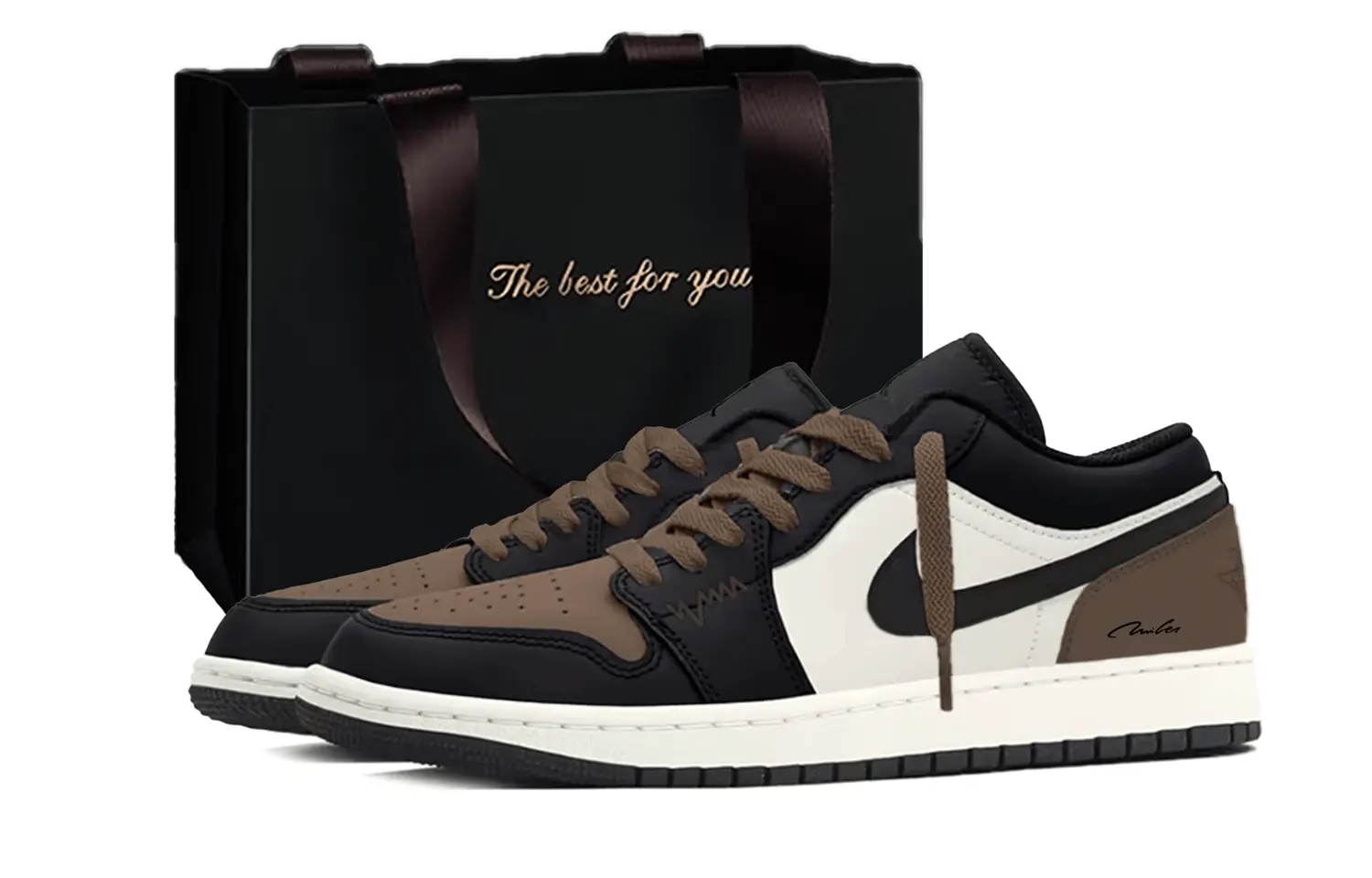 

Jordan Кроссовки Air 1 Abrasion Resistant Breathable Low top Vintage для мужчин, черные, белые, коричневые