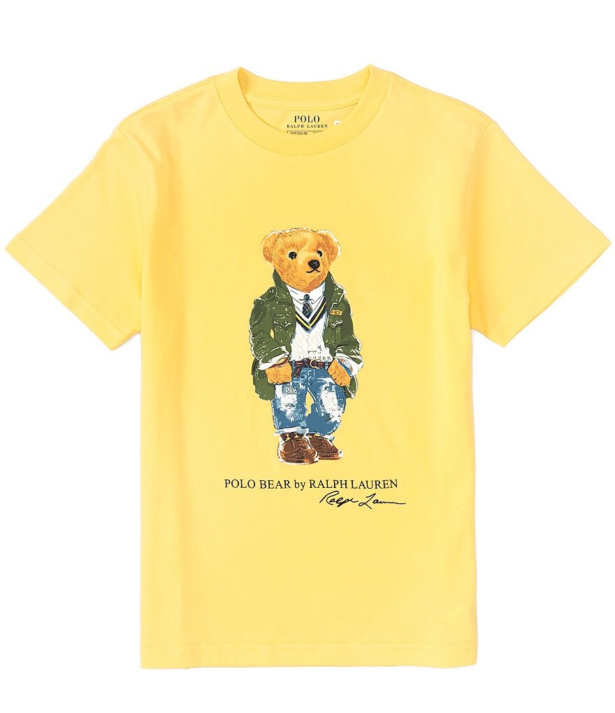 

Футболка Polo Ralph Lauren Big Boys 8–20 с короткими рукавами из джерси с медведем, желтый