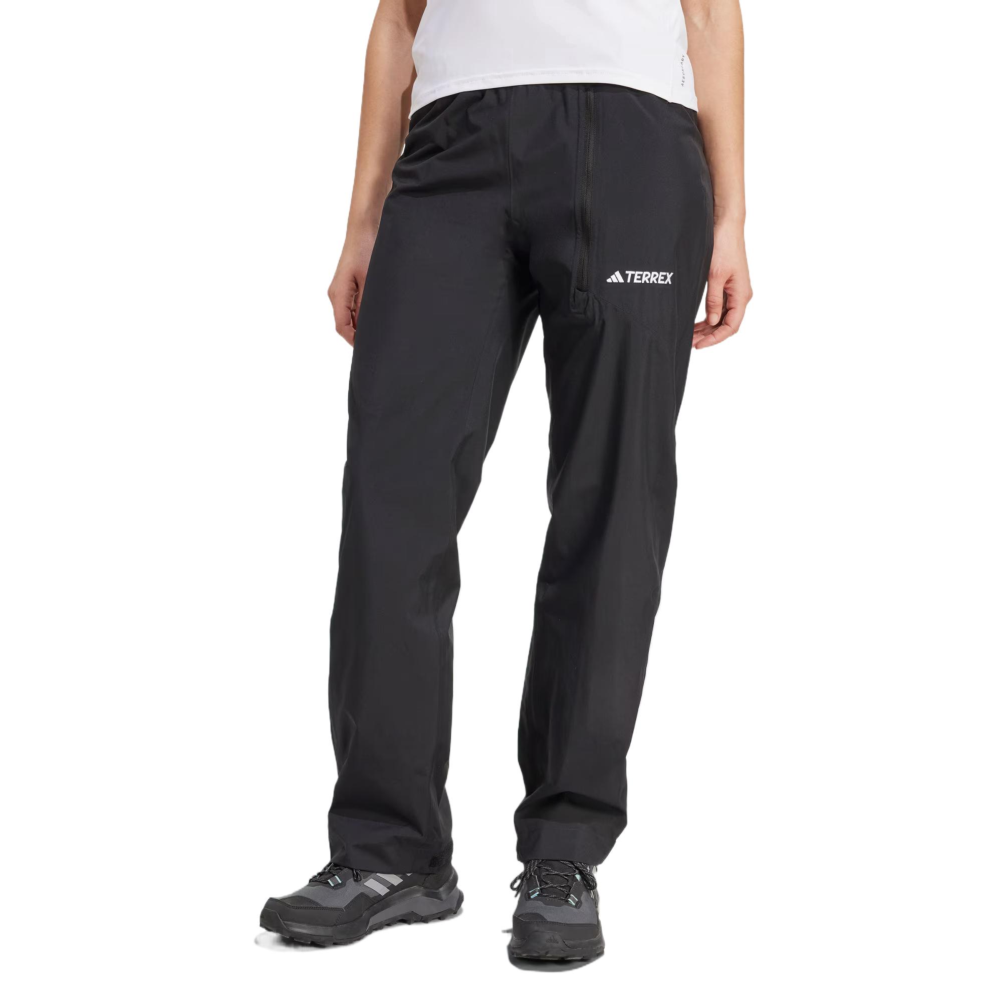 Adidas Женские брюки Terre Multi Two Layer Rain Joggers Climaproof Windbreaker черные — фото 3