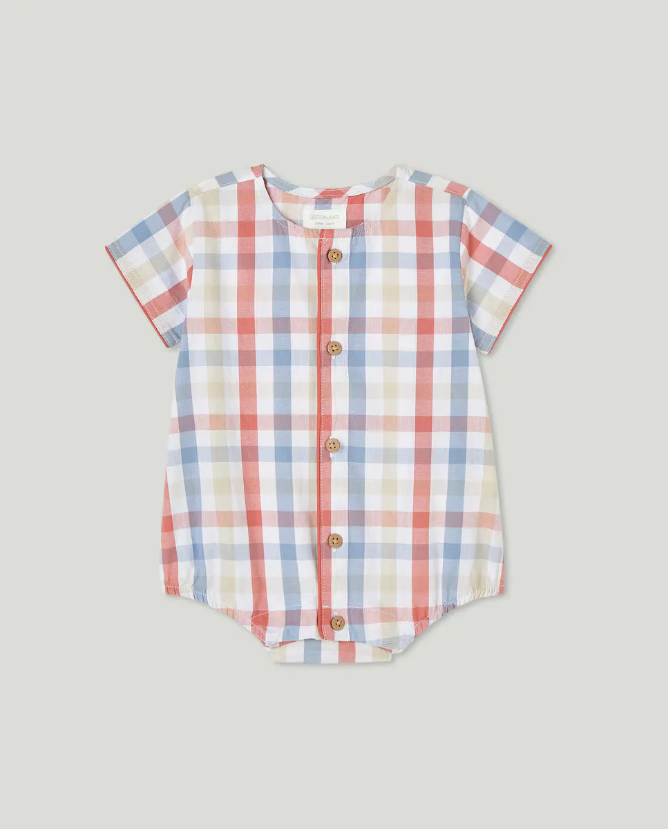 

Короткий комбинезон для мальчика Cotton Juice, красный
