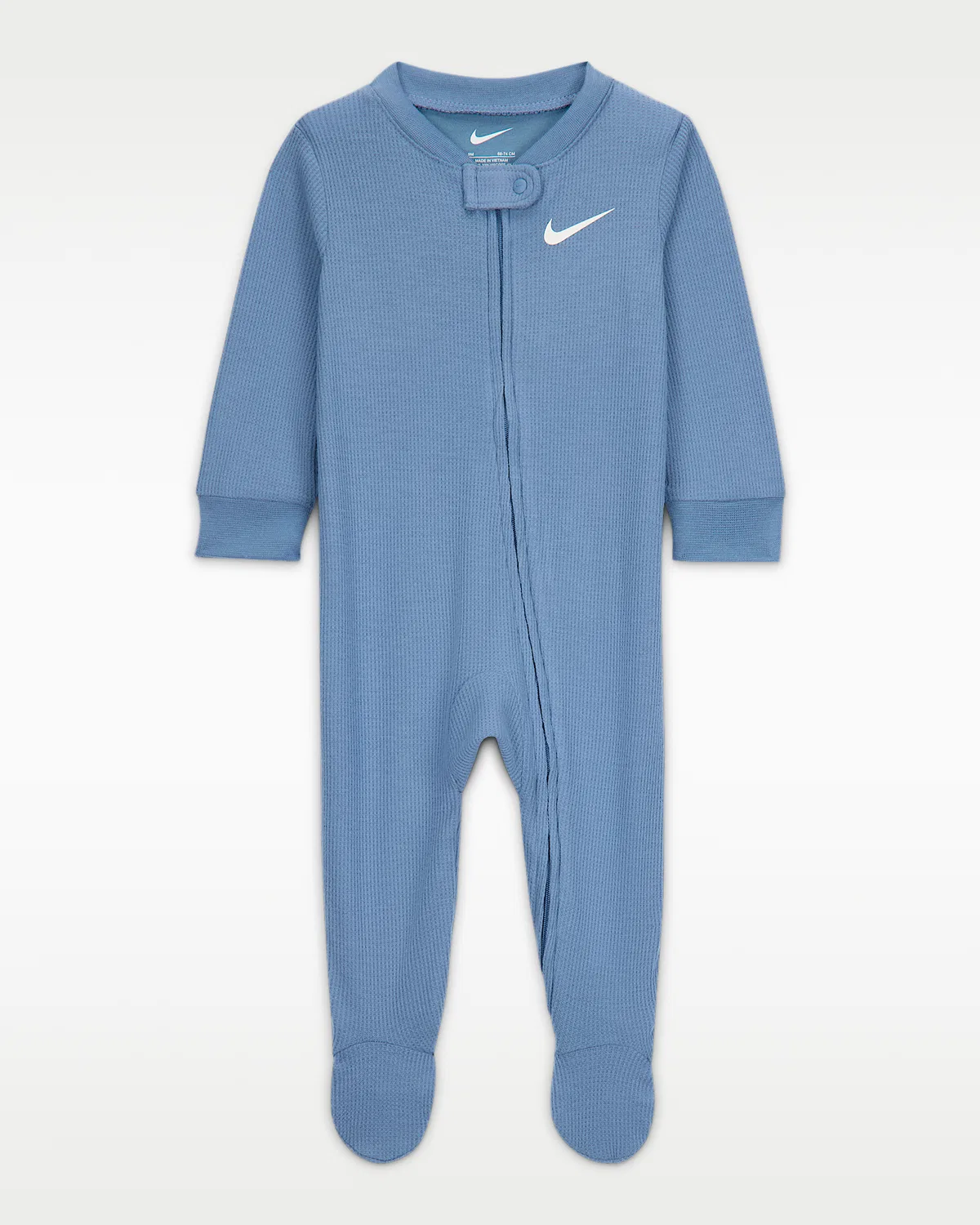 Baby Viscose Waffle Knit Footed Coverall Nike, Blue