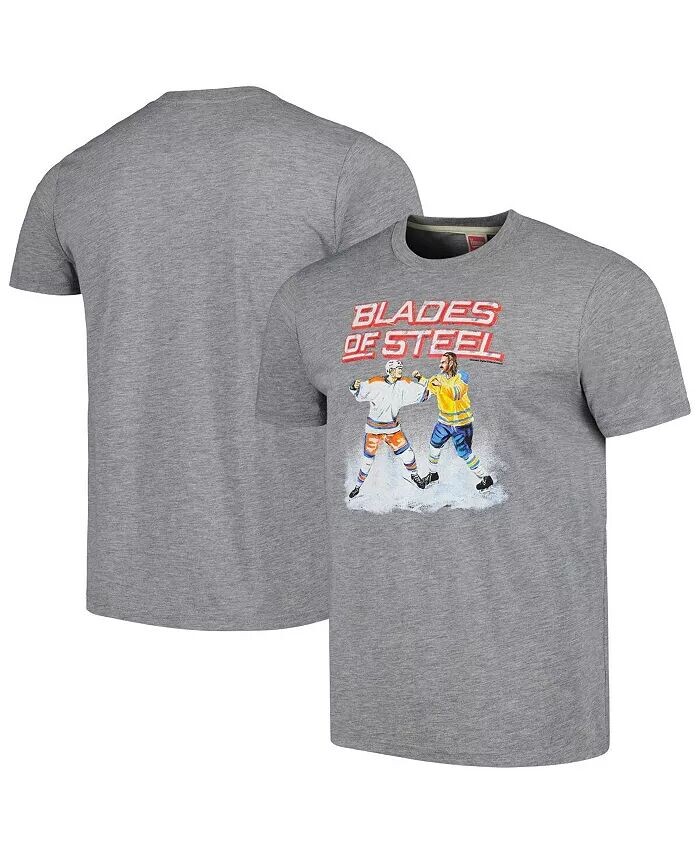 

Мужская и женская серая футболка Tri-Blend Blades of Steel Homage