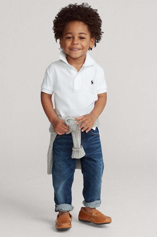 Детская футболка-поло 110-128 см Polo Ralph Lauren, белый — фото 4