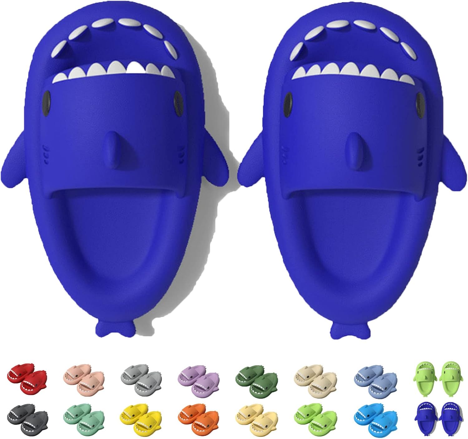 

Оригинальные шлепанцы Jfxgjuv Sharky, Нескользящие шлепанцы Shark с подушкой, сандалии для мужчин, женщин и детей, голубой