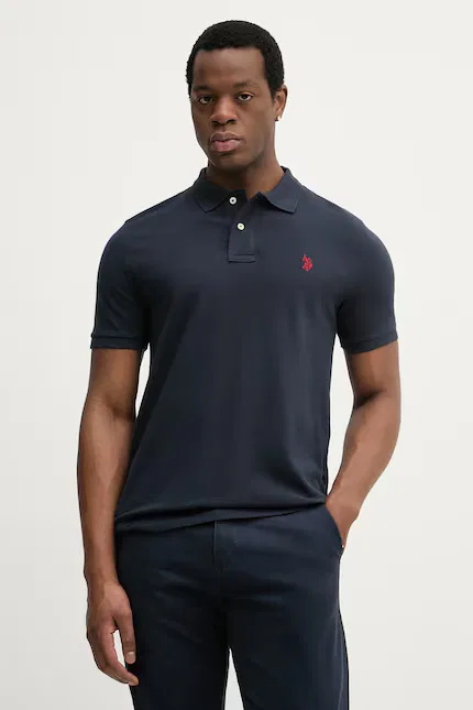 Поло мужское из пике DHM PIQUE U.S. Polo Assn., синий
