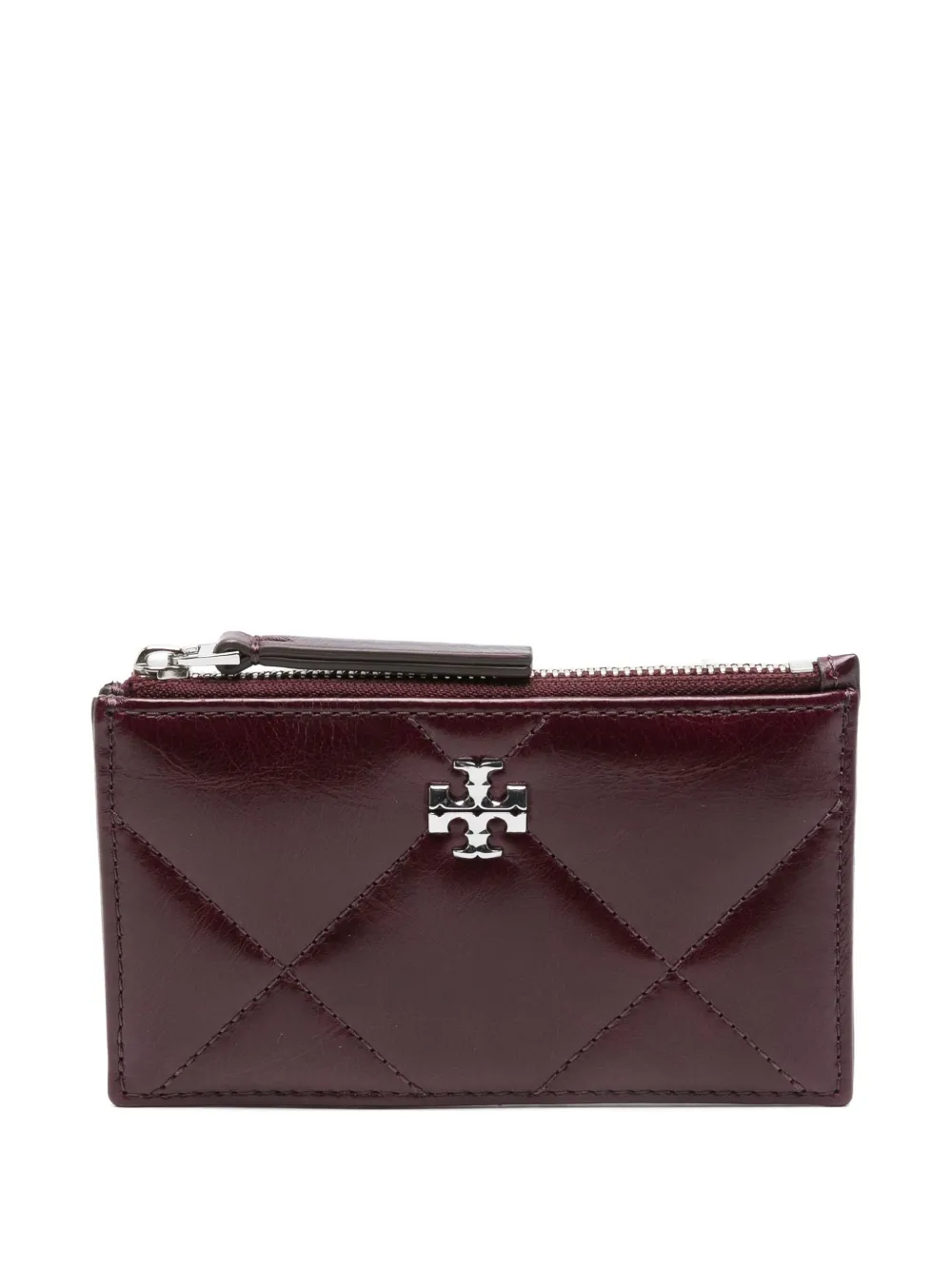 

Стеганый держатель карт Kira на молнии Tory Burch, фиолетовый
