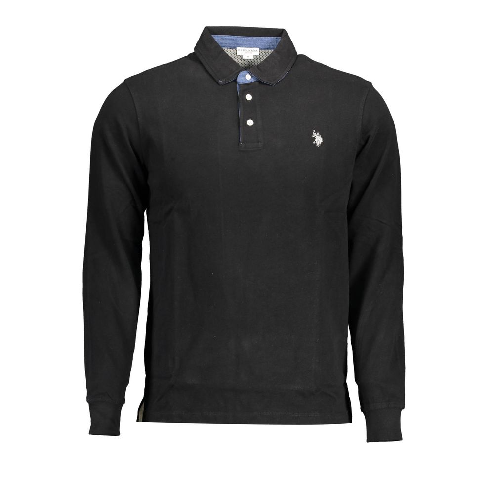 

Черная хлопковая мужская рубашка поло U.S. Polo Assn.