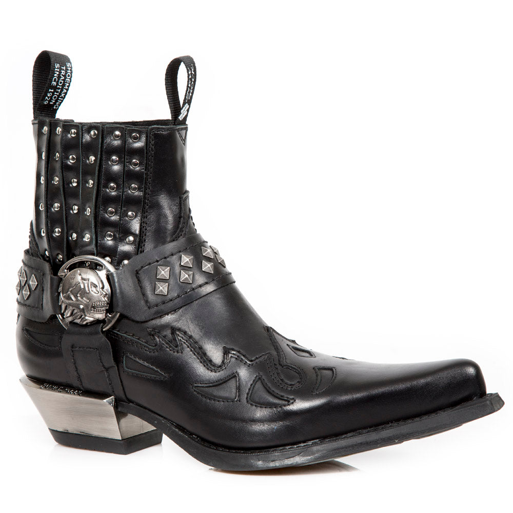 

M.7950-S1 Ботильоны Western Goth Skull Stud New Rock, черный
