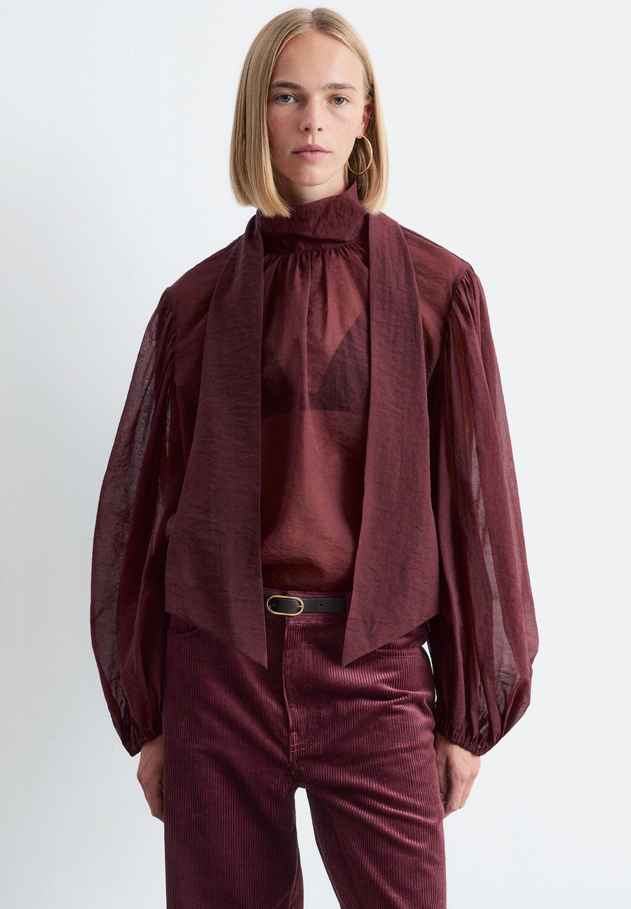 

Блуза & other stories PUFF-SLEEVE BOW-DETAIL, Burgundy/Bordeaux
