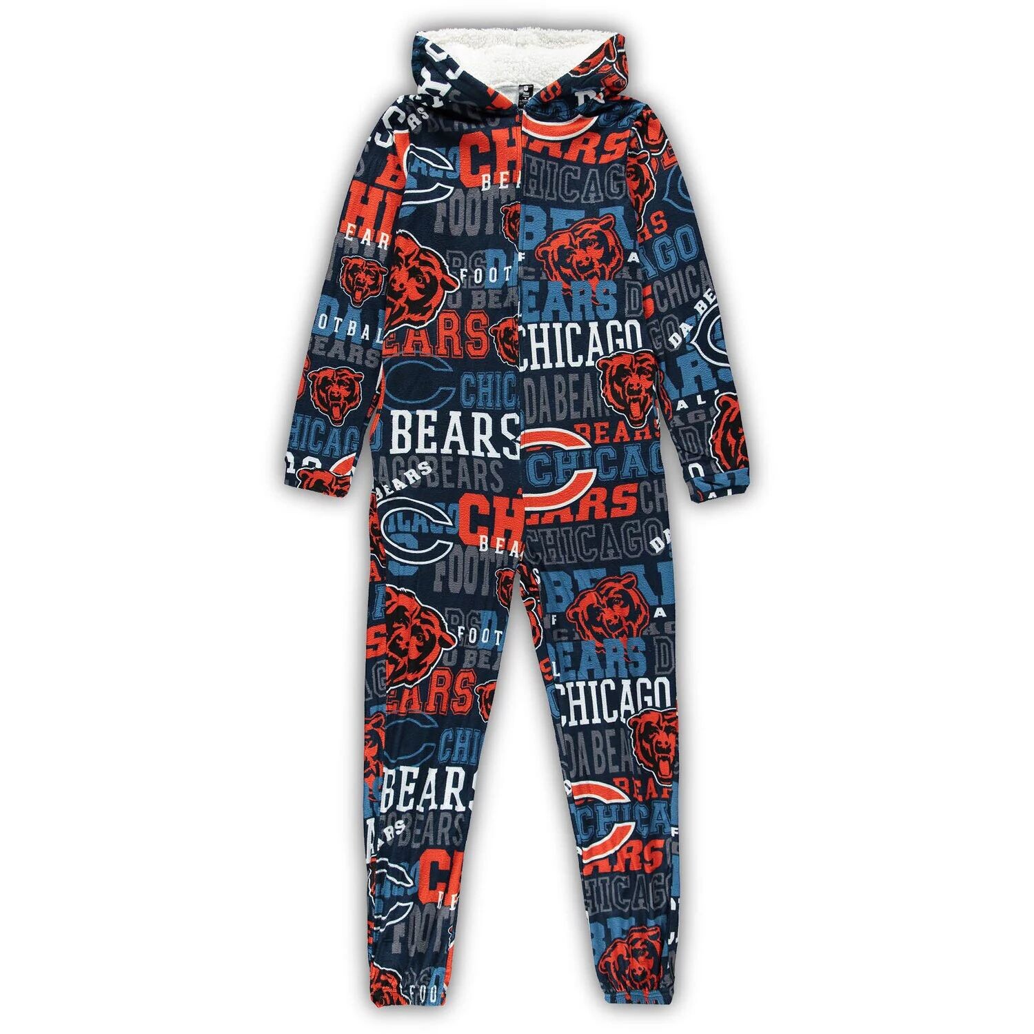

Женский спортивный костюм темно-синего цвета Chicago Bears Ensemble из микрофлиса Union с молнией во всю длину