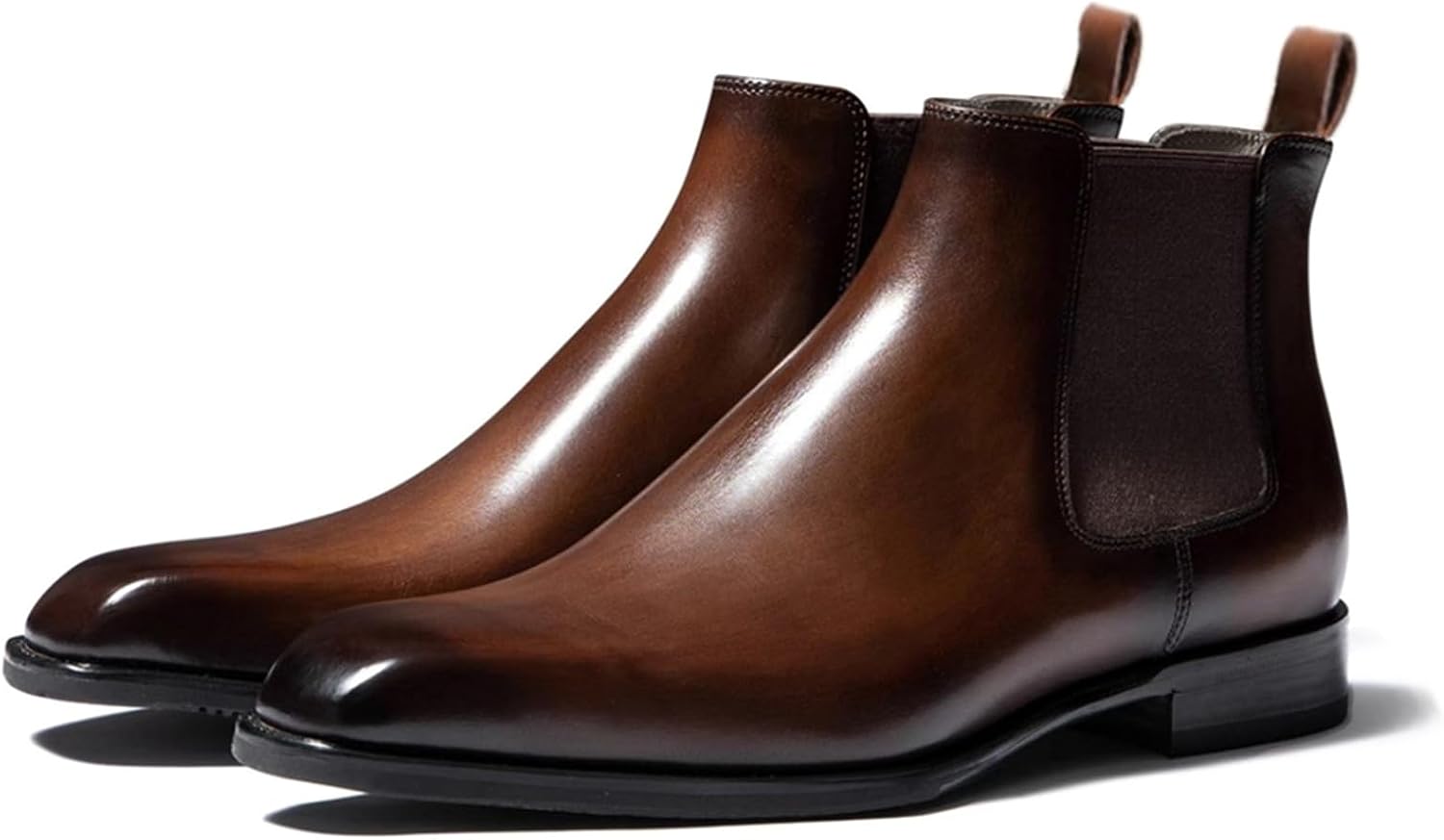 

Мужские ботинки CHUUMEE Chelsea из кожи, повседневные ботинки до щиколотки, классические деловые ботинки, коричневый