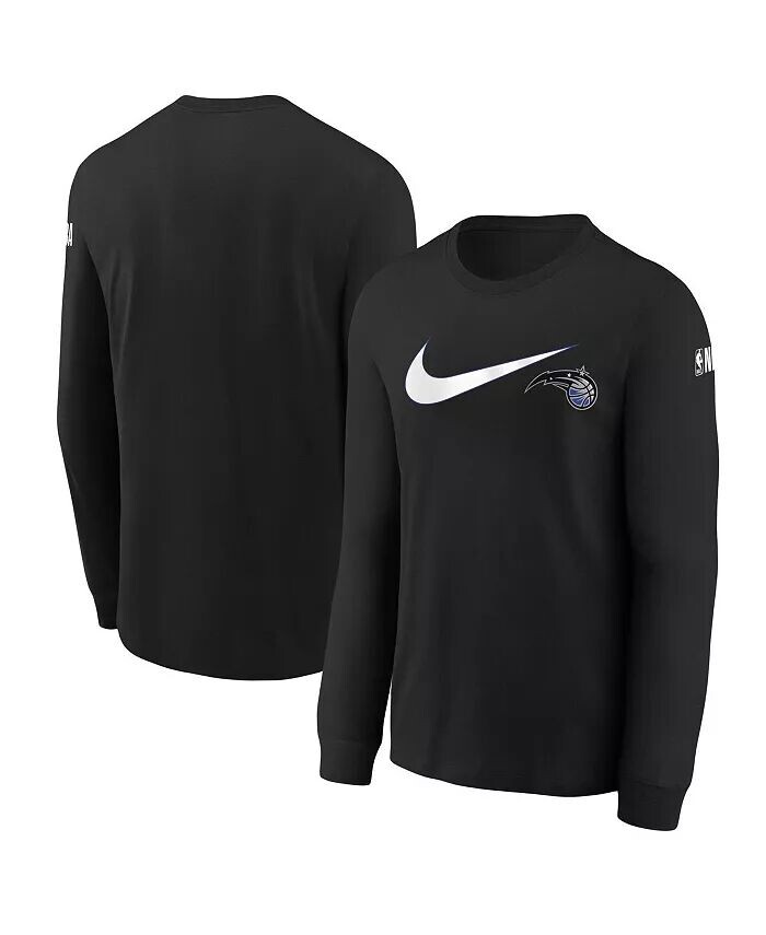 

Футболка с длинным рукавом Orlando Magic Swoosh для больших мальчиков и девочек, черная Nike